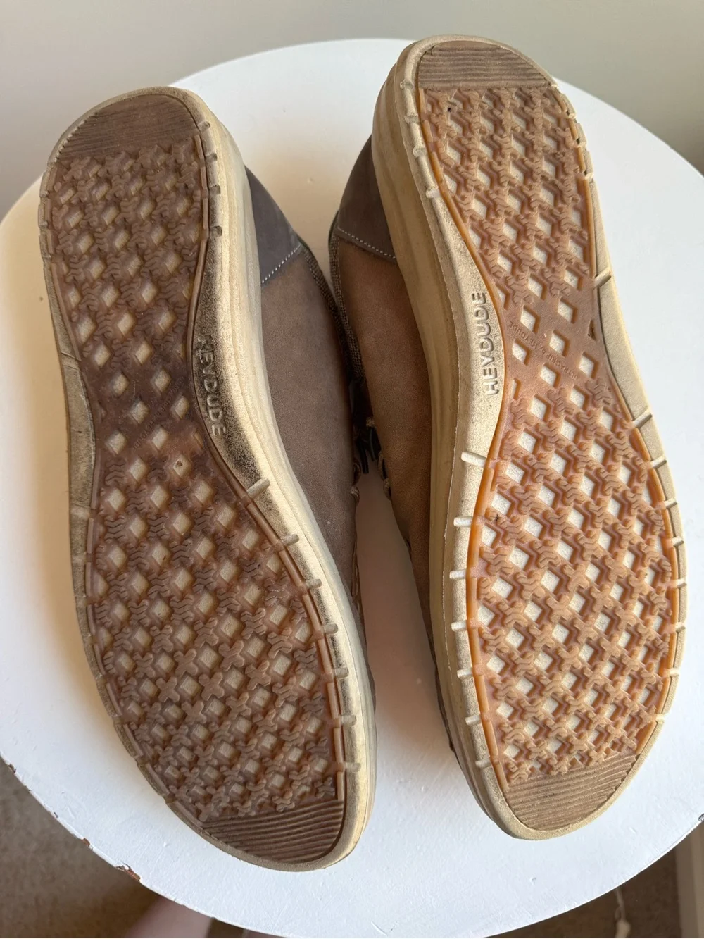 Hey Dude Tan Brown Canvas Slip-On Loafers
